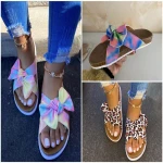 2021 new non-slip color leisure home bowknot womens slippers large capacity slippers pedicure slippers elegant and beautiful