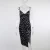 Import 2021Cheap New Design High Quality Casual Dresses Women Printed V-Neck Spaghetti Strap Split Mini Dress Black Ladies Summer Dress from China