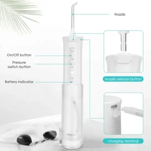 2022 H2ofloss Portable Oral Irrigator 200ML OEM Foldable Water Flosser Type-C charging travelling water flosser