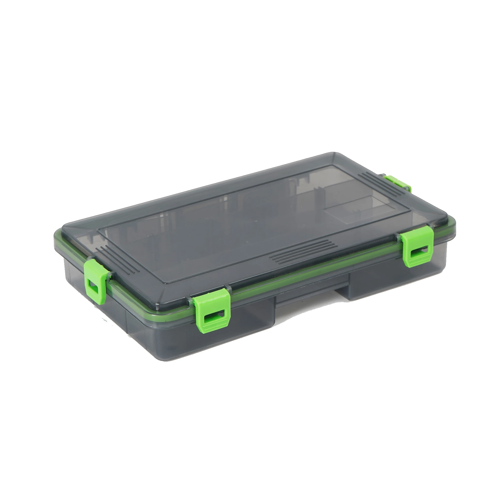 22.5x17.5x5cm Green Four-button Accessory Small Portable Waterproof Plastic Fishing Lure Tackle Box Case
