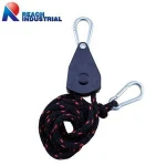 250lbs 3/8 inch Carabiner Hook Rope Ratchet Tie Down, Rope Tie Down Pulley Ratchet