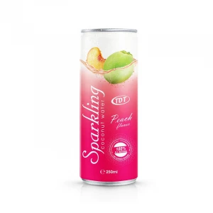 Pure Coconut Water with Strawberry From Vietnam in 250ml Canned