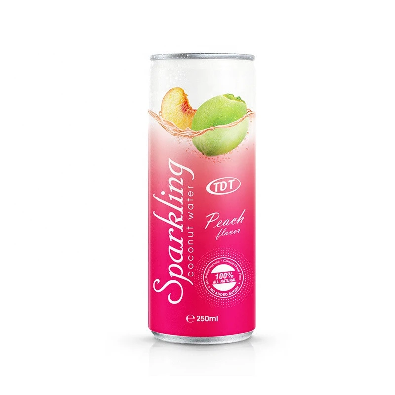 Pure Coconut Water with Strawberry From Vietnam in 250ml Canned