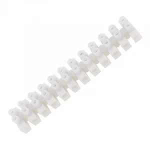 25A 12 Way Electrical Wire Connector Double Rows Fixed Screw Plastic Barrier Terminal Block
