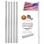 Import 25ft adjustable flag pole 7.6 meters Wind-resistant flagpole Telescopic with 4 Steel Hook from China