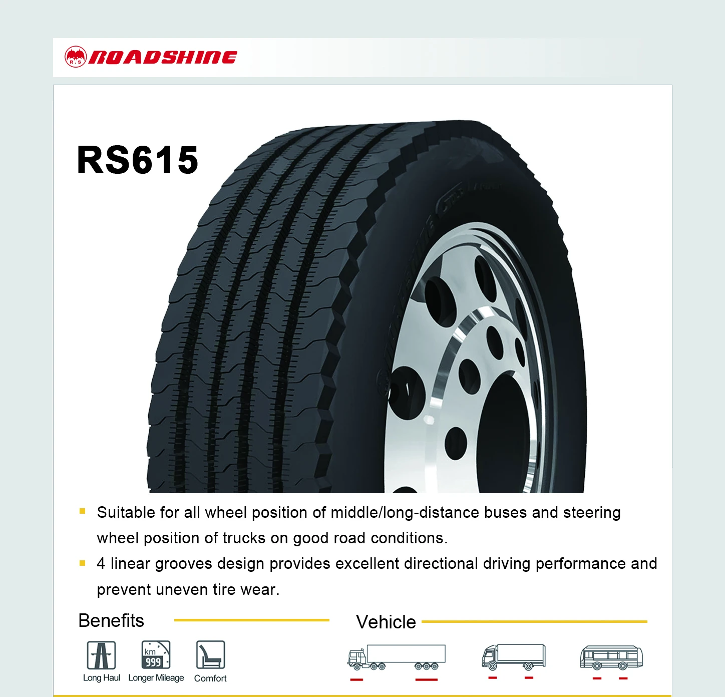 265/70R19.5 RS615 RELIABLE QUALITY LIGHT TRUCK /RADIAL TRUCK BUS TYRE