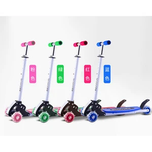 3 flashing wheels child foot kick scooter adjusting 4 height in cartoon color