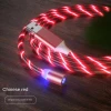 3 in 1 magnetic data cable led magnetic usb cable 5A for iphone magnetic  micro  usb charging cable