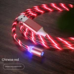 3 in 1 magnetic data cable led magnetic usb cable 5A for iphone magnetic  micro  usb charging cable