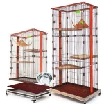 3 layer foldable large pet cat cages big wired wooden folding indoor boarding display carriers & houses hammock metal cage