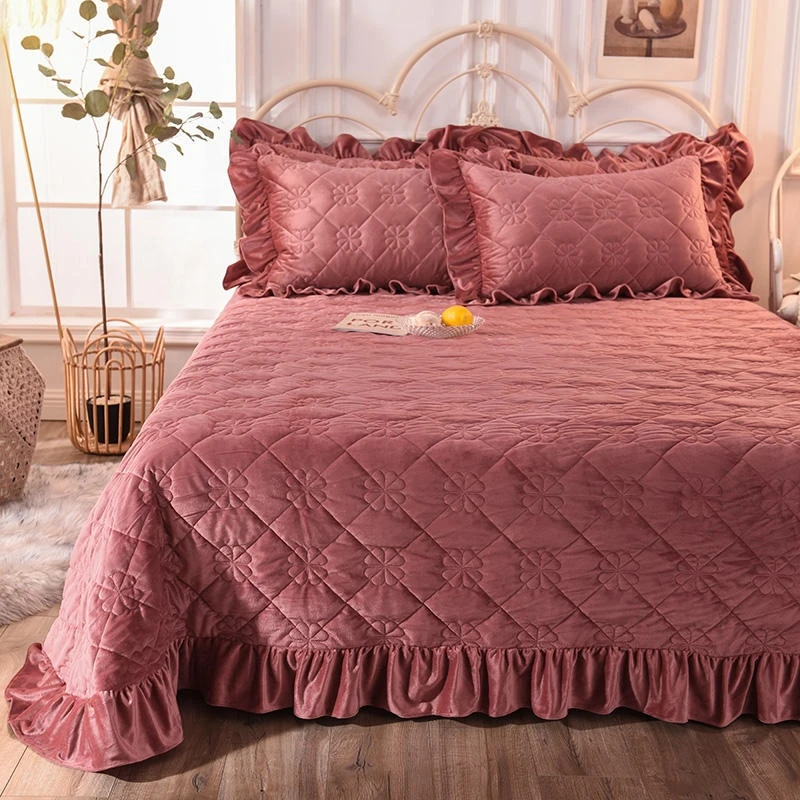 3 Piece New Product Bedspread Cover Over Size 75X99 Inch Polyester Bed Cover Blanket