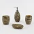 3 Pieces Rubber Wood Round Cylinder Shape Bathroom Accessories