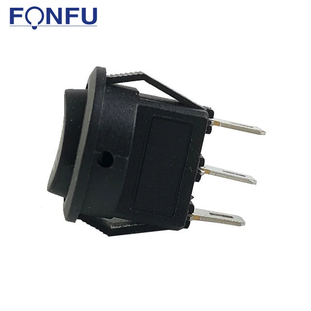 3 way 3A 250V ON-OFF-ON round button 3 pin/terminals rocker switch