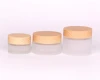 30ml 50ml 100ml Environmental empty bamboo lid glass cream jar / Cosmetic frosted glass container and wooden lids