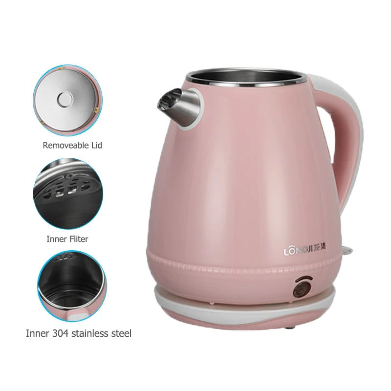 360 Degree Rotation Household Electric Kettle Stainless Steel 1.5l