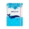 4 Color Printing Ocean Cute Recycle Paper Notebook Pocket Eco Friendly Spiral Notebook With Oil Varnish