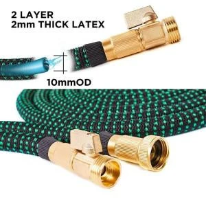 4 layers latex 100ft garden water hose with brass connector valve sprayer
