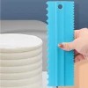 4pcs Decorating Comb and Icing Smoother Mousse Butter Cream Cake Edge Tools Plastic Sawtooth Cake Scraper Polisher 8 De