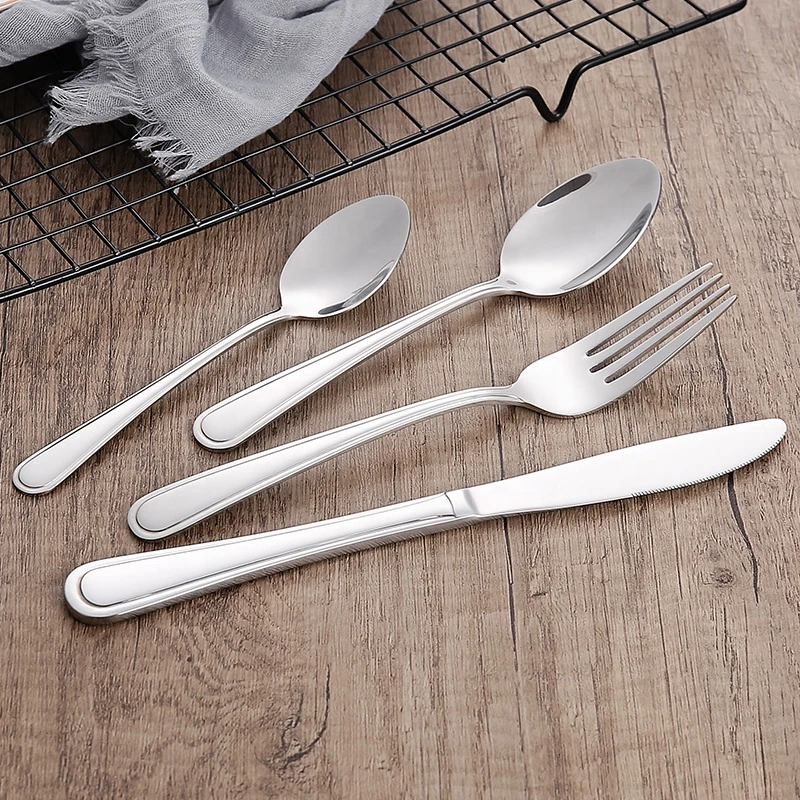 4pcs silverware sets 18/10 stainless steel Knife fork spoon tableware cutlery set