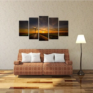 5 Panel Landscape Wall Art Highway Sunset Pictures Modern Canvas Painting Art Prints Wholesale Home Decor