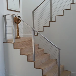50mm square cable railing post stainless steel wire balustrade systems for indoor stair railings