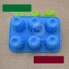 6 Cavities Innocuity Washable Food Grade Silicone Cake Baking Tool Flower Dessert Bakeware Mould In Silicone