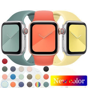 66 Colors Silicone IWatch Band Engraving Series 6 5 4 3 2 Watch Strap 38mm 40mm 42mm 44mm Sport Style Apple Watch Band
