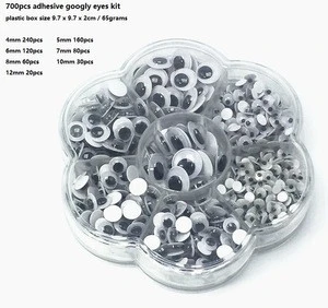 700pcs mix sizes 4/5/6/7/8/10/12mm moving doll eyes wholesale oval googly eyes game for DIY doll toy craft scrapbook accessory