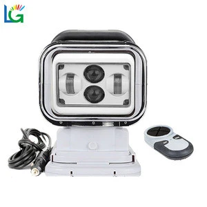 7&#39;&#39; 60W Magnetic Base Rechargeable Wireless Remote Control White LED Searchlight For Marine Boat Fishing