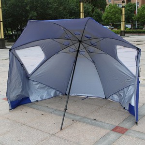 8ft wide durable caopy 210D Oxford X-Large Cubicle Beach Umbrella Beach Tent With Sun Shelter