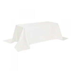90x132 Inch Rectangle Round Square 100% Polyester Linen Rectangle White Tablecloth Wedding Table Cloths