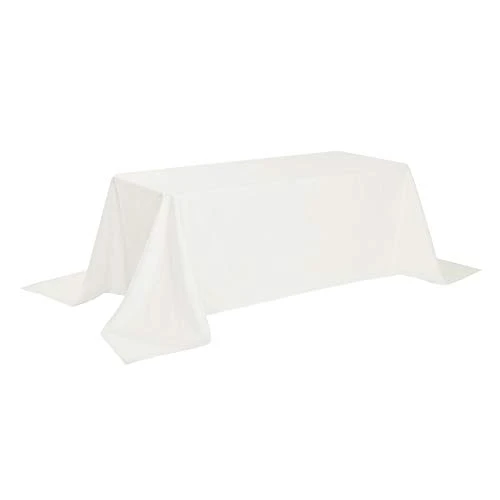 90x132 Inch Rectangle Round Square 100% Polyester Linen Rectangle White Tablecloth Wedding Table Cloths