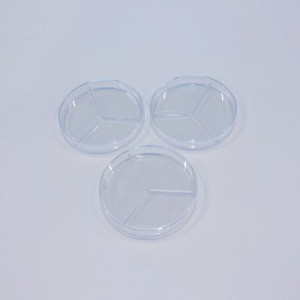 90x15mm 3 Room Plastic Sterile Petri Dish