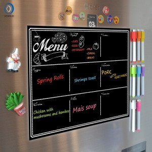 9.8-2 Nanotechnology dry erase custom chalkboard magnetic menu boards magnetic menu for refrigerator chalk markers