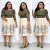 Import African Digital printed solid shoulder Ruffle sleeve waistband A-line dress with matching belt from China