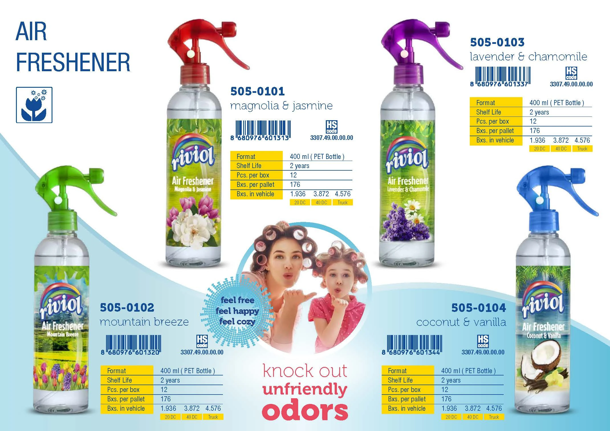 Air Spray Lavender&amp;Chamomile 400 ml Riviol Air freshener