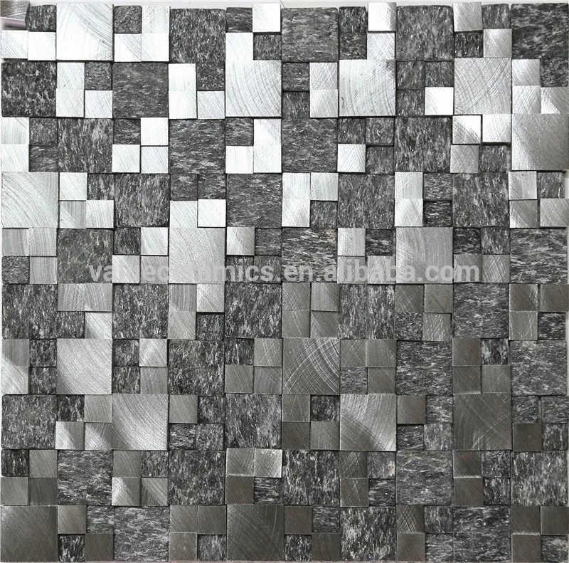 aluminium mosaic tile and black galaxy granite mosaic tile