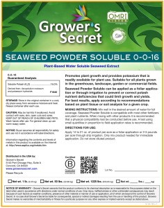 Amazing quality Grower&#39;s Secret Seaweed Powder 0-0-16 Ascophyllan nodosum and potassium hydroxide