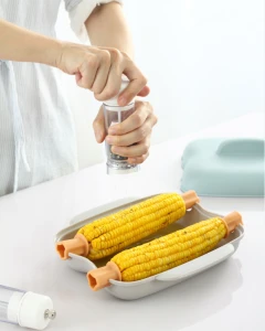 Amazon hot sale kitchen tools double cave microwave sweet corn cooker steamer