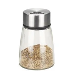 Amazon hot selling Stainless steel Multi function dressing Pepper Salt Spice Shaker with 170ml Glass jar kitchen accessory