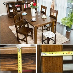 American style solid pine wooden rectangular dining table set and chair restaurant wood furniture