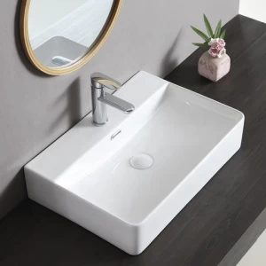 ANBI China Manufacture Ceramic Long Bathroom Wash Hand Basins Counter Sink