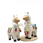 Animal shaped tall  sheep Alpaca Vicuna Alpacos money box ceramic piggy bank for adults or kids
