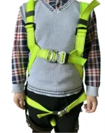 Anti-Falling Adjustable Protection Full Body Safety Belt Harness with Lanyard Shock Absorbers