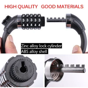 Anti-theft 5 Password Combination Bicycle Cable Chain Bike Lock