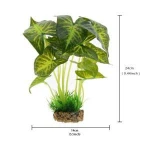 Aquarium Decor Fish Tank Decoration Ornament Artificial Plastic Syngonium Plant 8.6 inch Tall