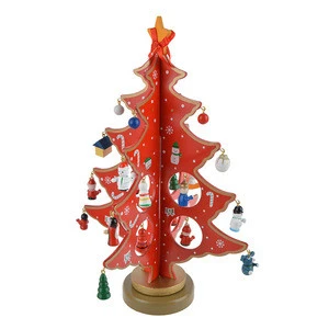 artificial wooden Christmas Tree stand rotating tabletop display
