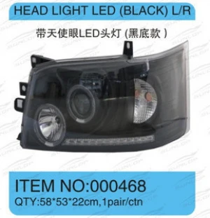 auto parts head light led for toyota hiace with angel eye 2kd