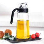 Automatic opening and closing glass oil pot 630ml household kitchen products