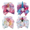 baby girls hair barrettes unicorn stars printed rainbow color new style children hair accessories kids christmas gifts